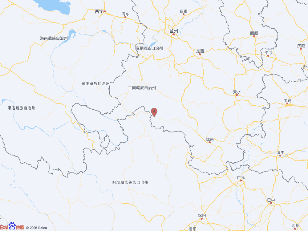 甘肃甘南州迭部县(北纬34.08度,东经103.26度)发生2.8级地震